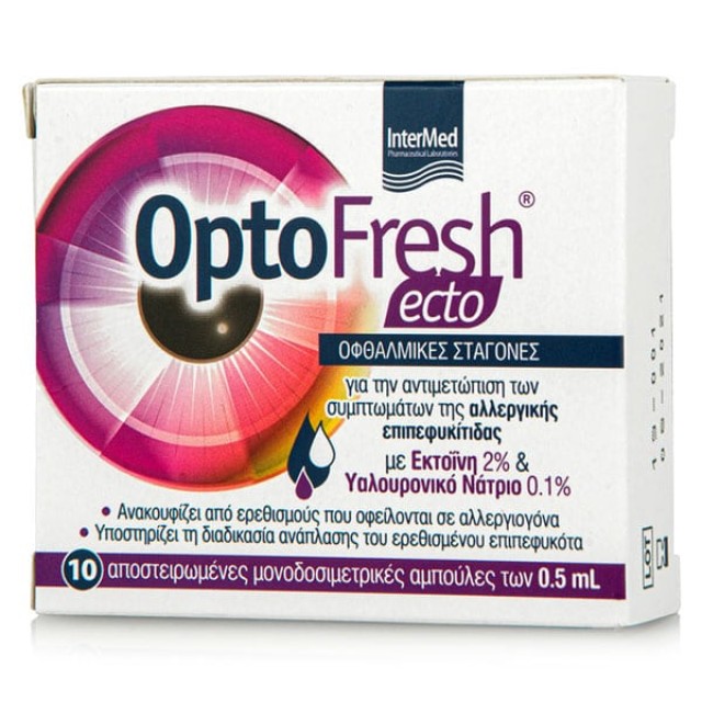 Optofresh Ecto Eye Drops Οφθαλμικές Σταγόνες Κατά Της Επιπεφυκίτιδας 10x0,5ml