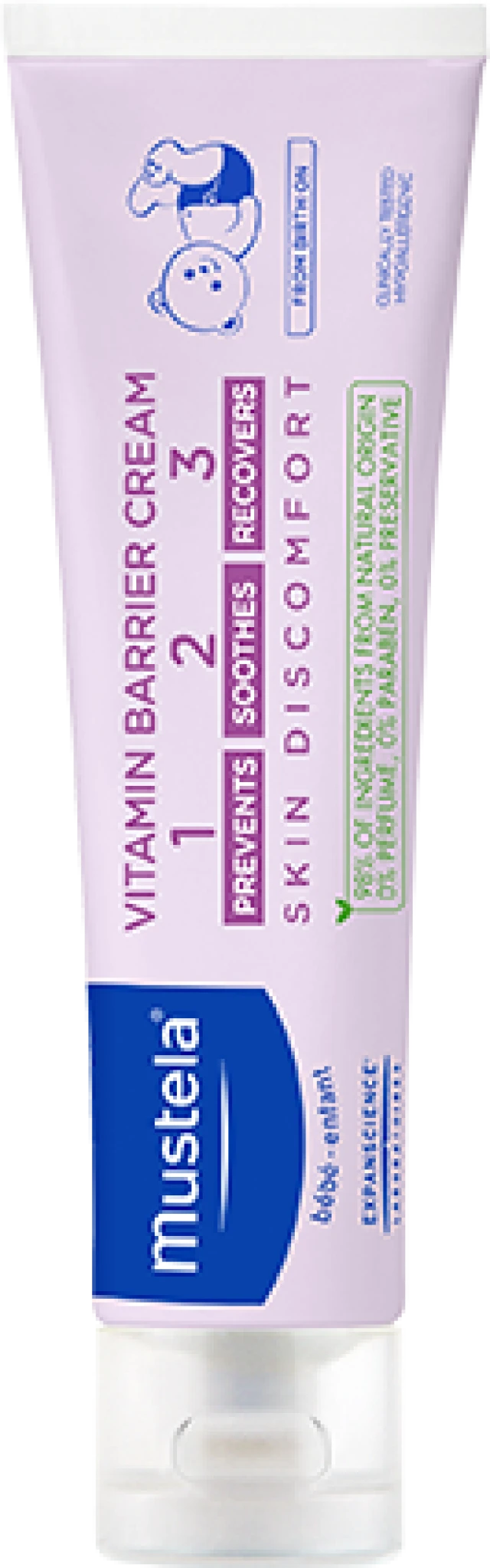 Mustela Diaper Changing Cream Vitamin Barrier Cream 1 2 3, 150ml