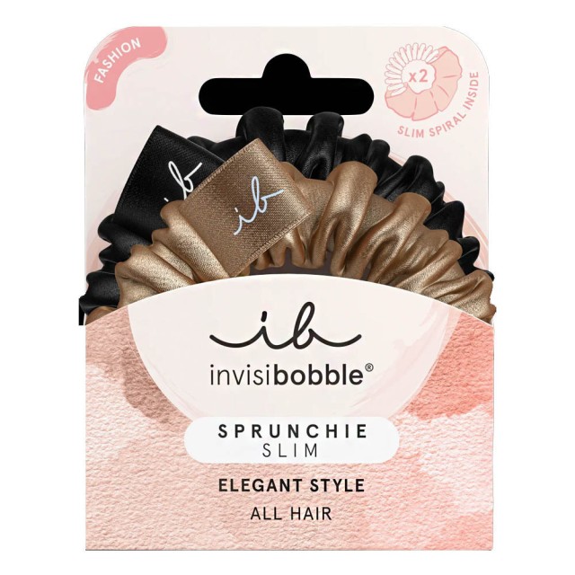 Invisibobble Sprunchie Slim True Golden Λαστιχάκι Μαλλιών, 2 Τεμάχια
