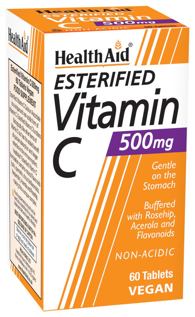 Health Aid Esterified Vitamin C 500mg Non Acid Συμπλήρωμα Διατροφής Με Εστεροποιημένη Βιταμίνη C, 60 Ταμπλέτες