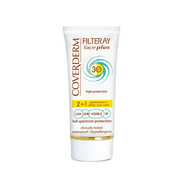 Coverderm Filteray Face Plus SPF30 Oily/Acneic Hevisible Αντηλιακή Κρέμα Προσώπου & After Sun για Λιπαρές/Ακνεϊκές Επιδερμίδες, 50ml