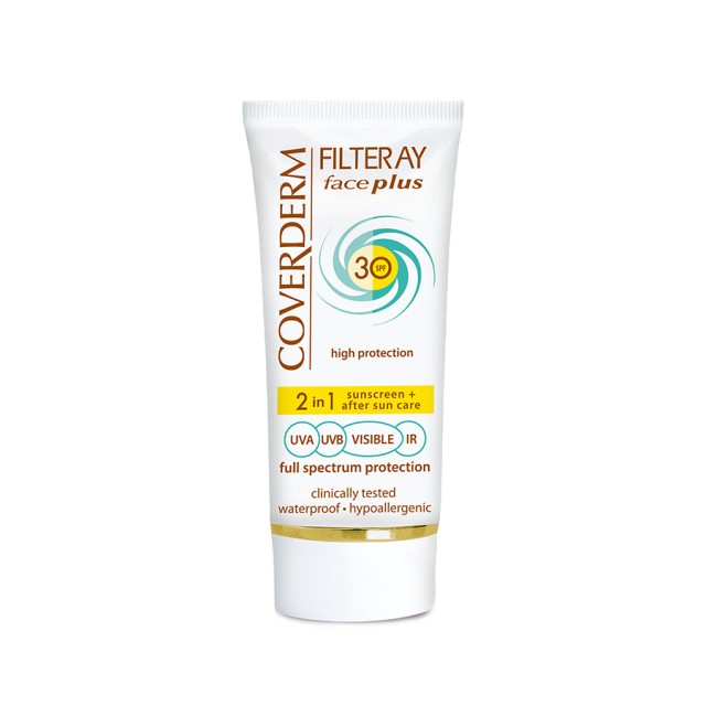 Coverderm Filteray Face Plus SPF30 Oily/Acneic Hevisible Αντηλιακή Κρέμα Προσώπου & After Sun για Λιπαρές/Ακνεϊκές Επιδερμίδες, 50ml