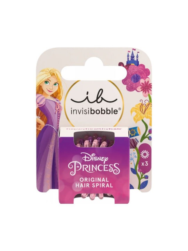 Invisibobble Kids Disney Original Hair Spiral Rapunzel Λαστιχάκια Μαλλιών, 3 Τεμάχια