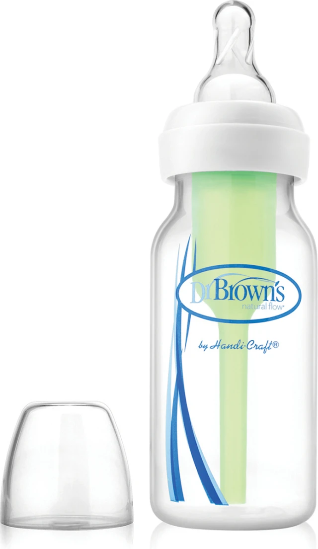 Dr. Browns Plastic Bottle Options+ Narrow Neck with Silicone Nipple...