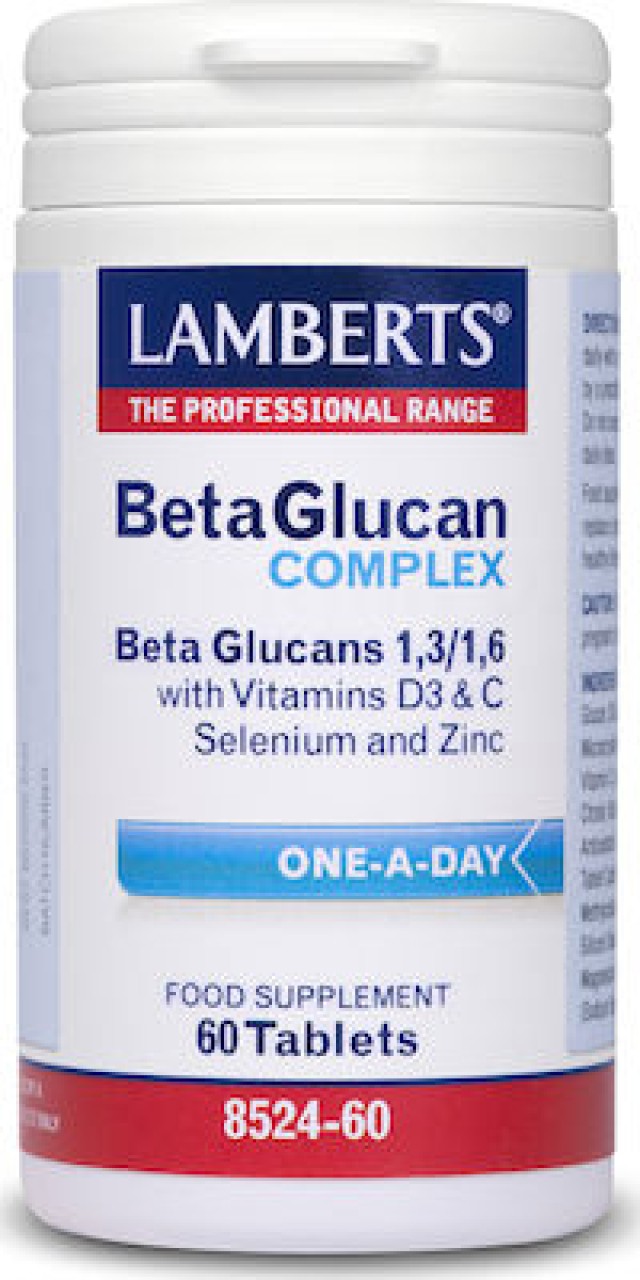 Lamberts Beta Glucan Complex Βιταμίνες Συμπλέγματος B, D3, C, Σελήνιο και Ψευδάργυρο, 60 Ταμπλέτες