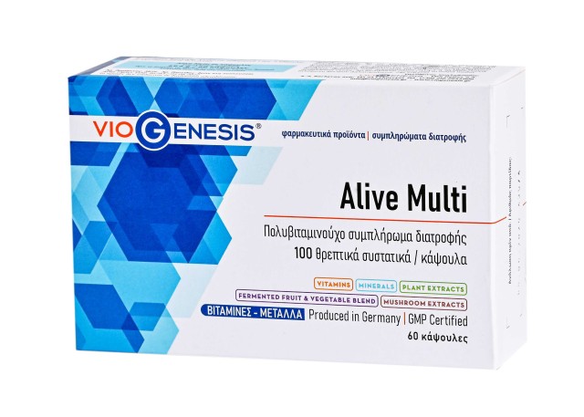 VioGenesis Alive Multi Συμπλήρωμα Διατροφής Πολυβιταμινών, 60 Κάψουλες