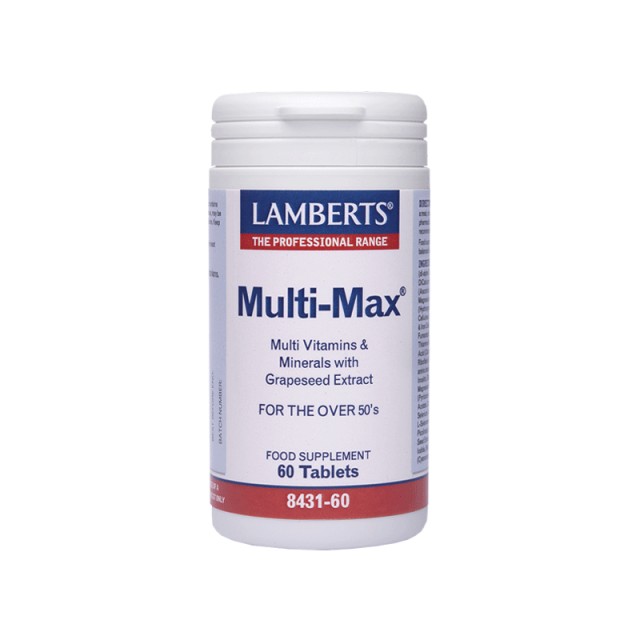 Lamberts Multi Max Πολυβιταμινούχο Σκεύασμα Yψηλής Περιεκτικότητας Συνίσταται για Άτομα Άνω των 50 Ετών, 60 Ταμπλέτες