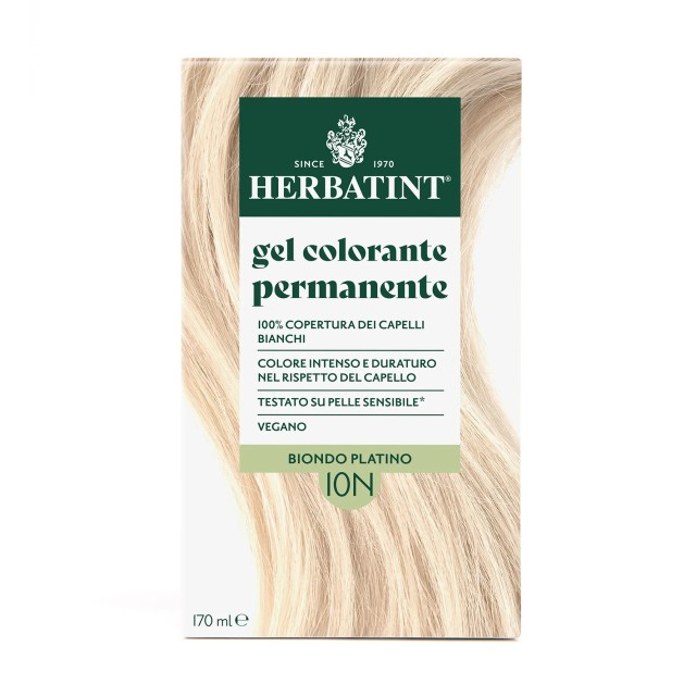 Herbatint Permanent Haircolour Gel Βαφή Μαλλιών Χωρίς Αμμωνία 10N Ξανθό Πλατινέ, 170ml