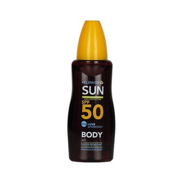 Helenvita Sun Protection Body Oil Αδιάβροχο Αντηλιακό Λάδι SPF50, 200ml