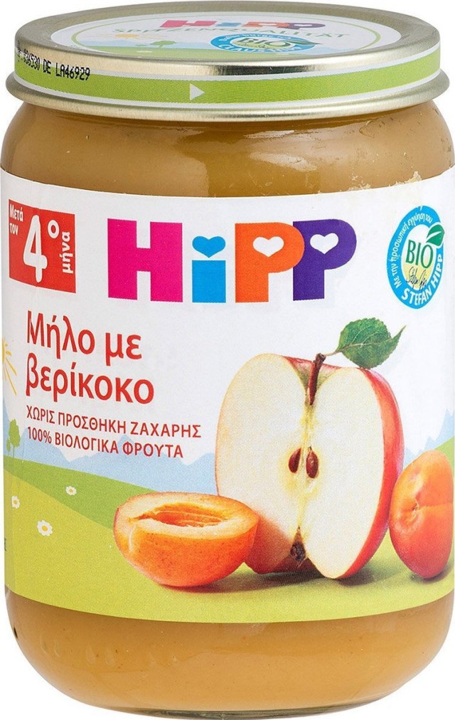 Hipp Βρεφική Φρουτόκρεμα Μήλο - Βερίκοκο Από Τον 4o Μήνα - Βαζάκι 190gr