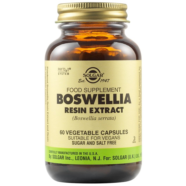 Solgar Boswellia Resin Extract Συμπλήρωμα Διατροφής για Αρθρώσεις και Αναπνευστικό, 60 Φυτικές Κάψουλες