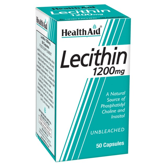 Health Aid Lecithin 1200mg Συμπλήρωμα Λεκιθίνης, 50 Κάψουλες