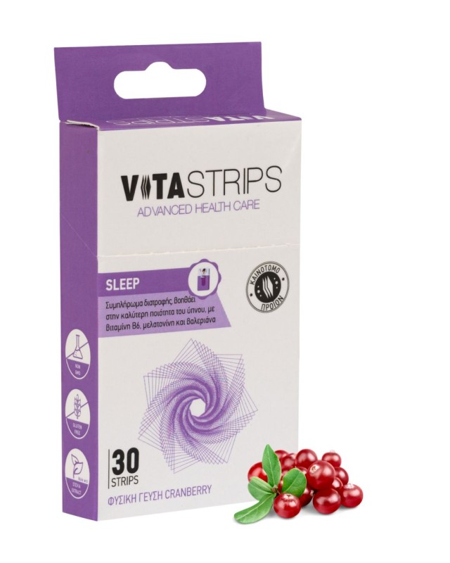 Vitastrips Sleep Συμπλήρωμα Διατροφής για την Καταπολέμηση της Αϋπνίας, 30 Λεπτά Φυλλαράκια