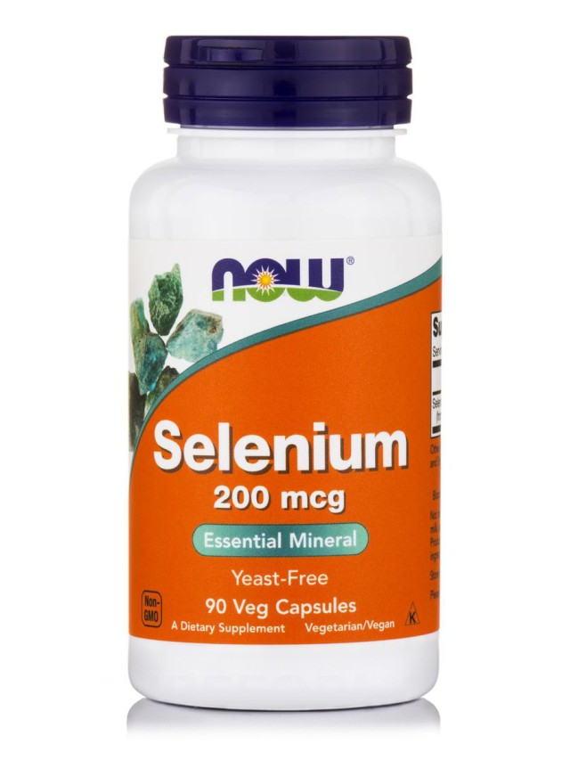 Now Foods Selenium 200mcg Συμπλήρωμα Διατροφής Με Σελήνιο, 90 Κάψουλες