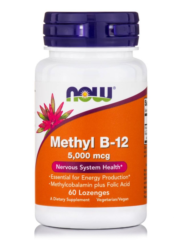 Now Foods Methyl B-12 5000 Mcg Συμπλήρωμα Διατροφής Για Την Καλή Λειτουργία Του Εγκεφάλου, 60 Παστίλιες