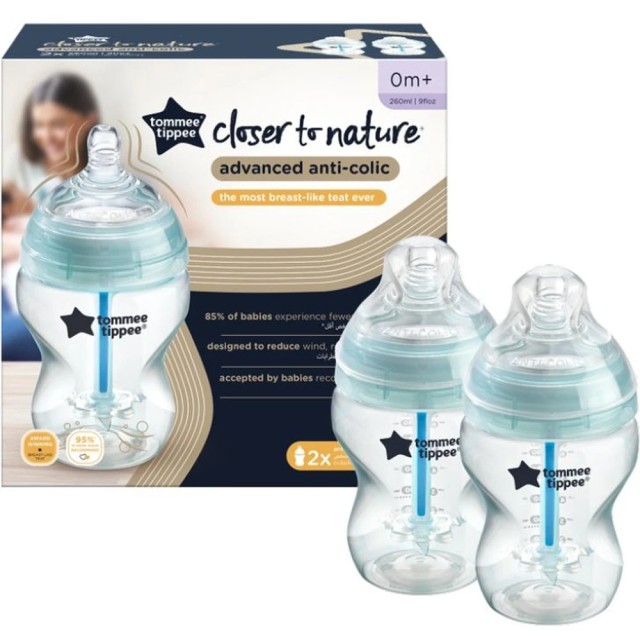 Tommee Tippee Advanced Anti-Colic Baby Bottle 0m+ Μπιμπερό Αργής Ρο...