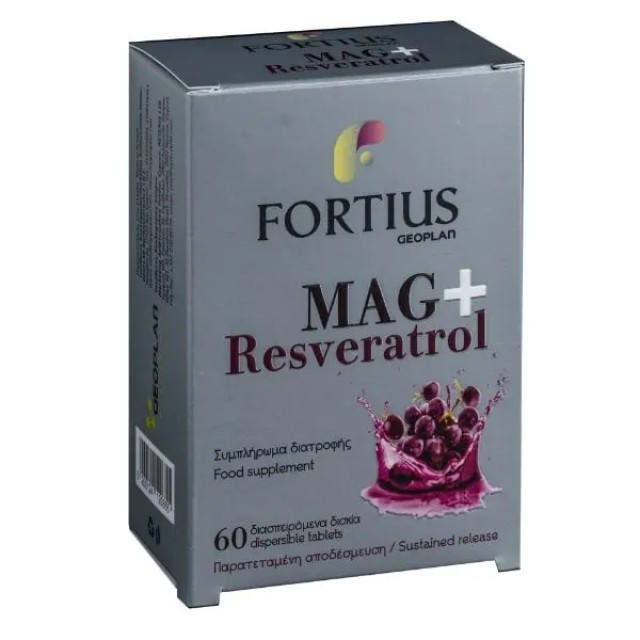 Geoplan Fortius Mag+ Resveratrol Συμπλήρωμα Διατροφής με Μαγνήσιο κ...