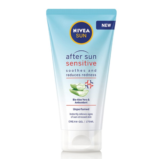 Nivea Sun After Sun Sensitive Gel Καταπραϋντική Κρέμα Με Aloe Vera Για Μετά Τον Ήλιο, 175ml
