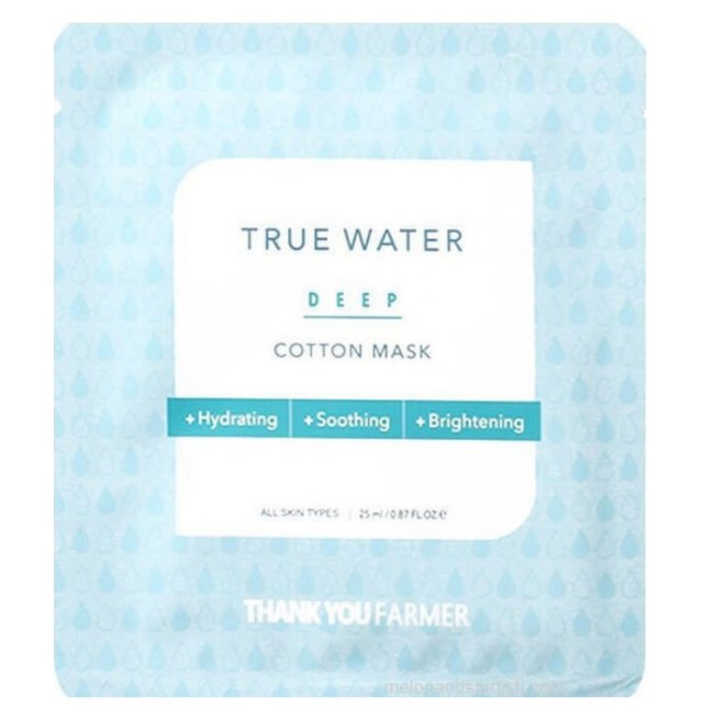 Thank You Farmer True Water Deep Cotton Mask 25ml Ενυδατική Μάσκα Προσώπου, 1 τμχ