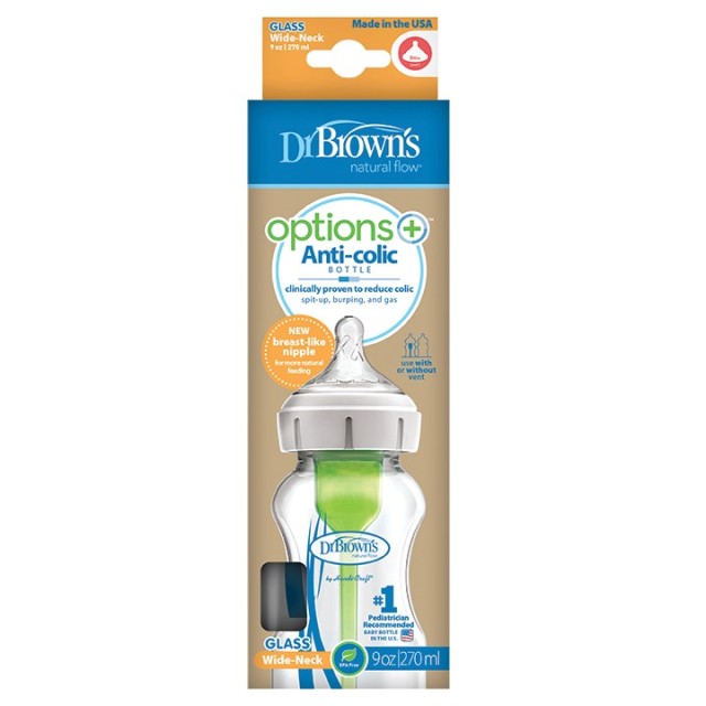 Dr Browns WB91700 Μπιμπερό Γυάλινο Options 270ml 1 Τεμάχιο