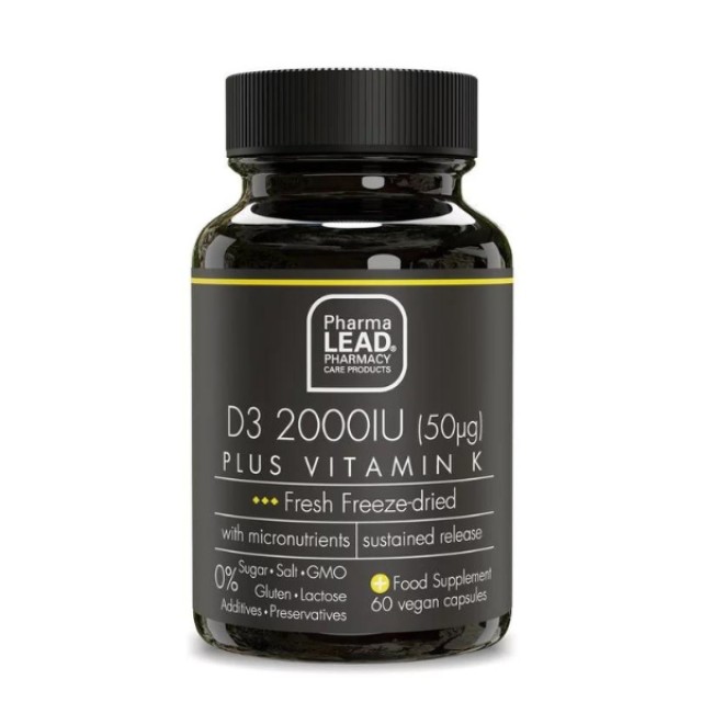 Pharmalead Black Range D3 2000IU Plus Vitamin K, 60 Φυτικές Κάψουλες