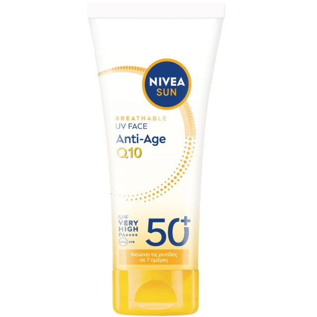 Nivea Sun Breathable UV Face Anti-Age Q10 Cream SPF50+ Αντηλιακό Πρ...
