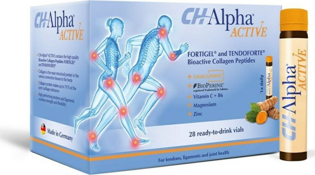 CH-Alpha Active Fortigel & Tendoforte Bioactive Collagen Peptides Για Πρόληψη Ρήξης Τέντοντα & Γρήγορη Ανάρρωση Από τις Βλάβες, 28x30ml