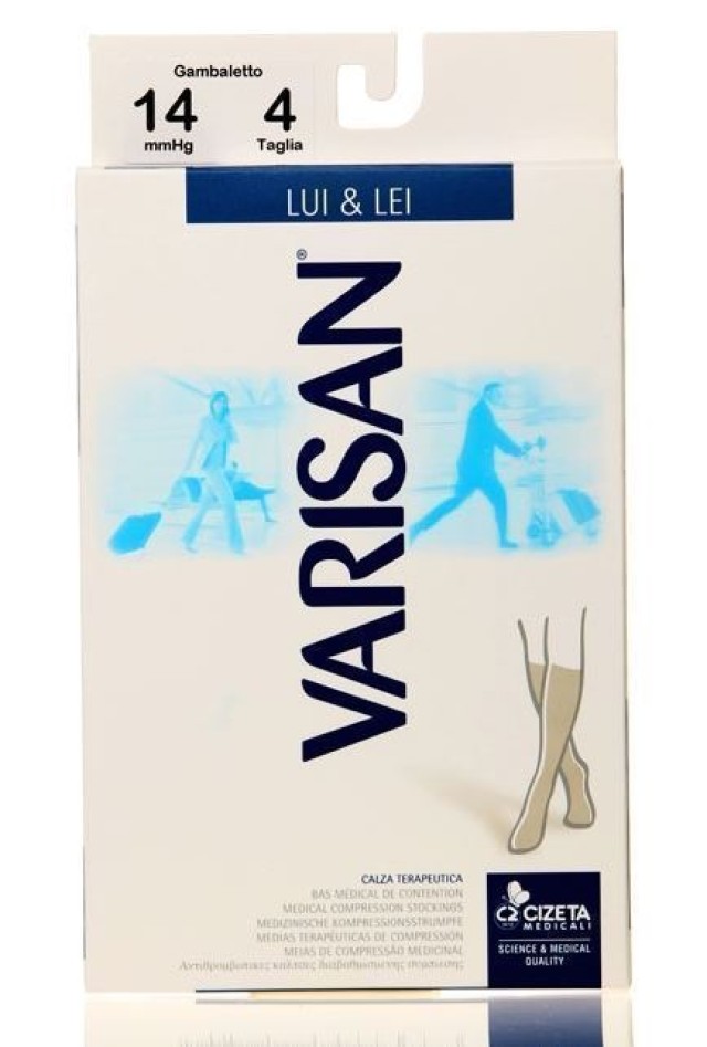 Varisan Lui & Lei Blu Κάλτσες Διαβαθμισμένης Συμπίεσης Κάτω Γόνατος 14 mmHg 561 Μπλε No 4 (43-45)