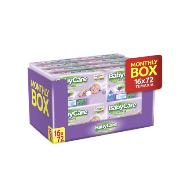 BabyCare Calming Pure Water Baby Wipes Monthly Box Μωρομάντηλα, 16x72τμχ