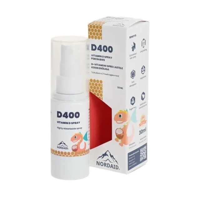 Nordaid D400 MCT Oil Spray Βιταμίνη D3 για Βρέφη, 30 ml