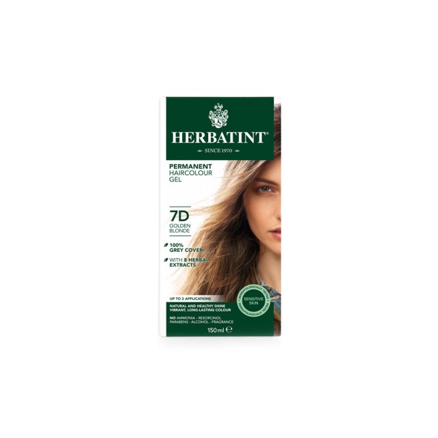 Herbatint Permanent Haircolor Gel 7D Ξανθό Χρυσαφί