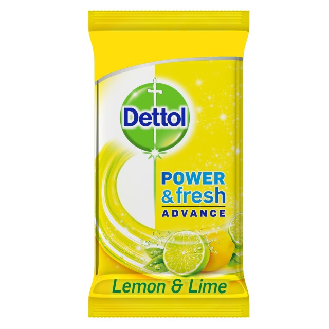 Dettol Surface Wipes Lemon & Lime Υγρά Απολυμαντικά Πανάκια Καθαρισμού Επιφανειών 40 Τεμάχια