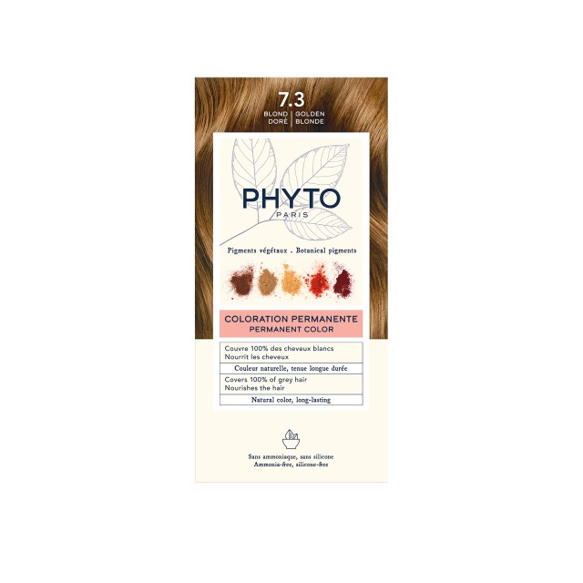 Phyto Phytocolor Μόνιμη Βαφή Μαλλιών 7.3 Ξανθό Χρυσό
