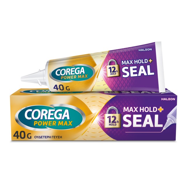Corega Max Hold+Comfort, Στερεωτική Κρέμα Τεχνητής Οδοντοστοιχίας για έως και 12 ώρες συγκράτησης, 40gr