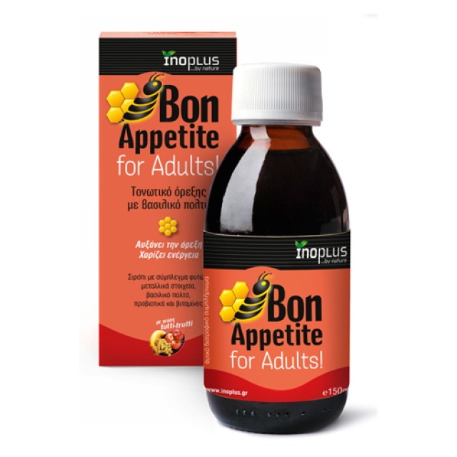 Inoplus Bon Appetite for Adults, Τονωτικό Σιρόπι Όρεξης με Βασιλικό Πολτό, 150ml