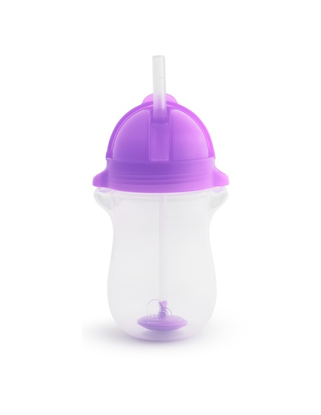 Munchkin Tip & Sip Cup Tall Purple Ποτήρι με καλαμάκι, 296ml