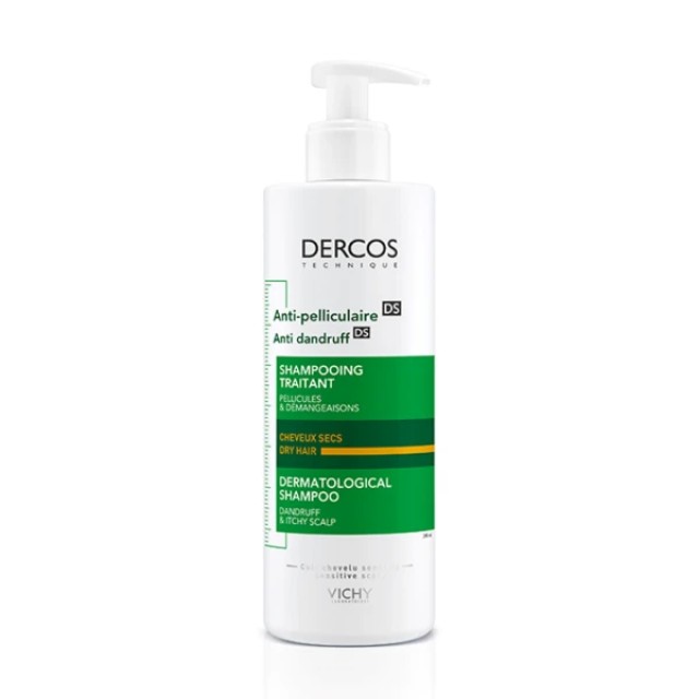 Vichy Dercos Anti Dandruff DS Dry Hair Αντιπυτιριδικό Shampoo για Ξηρά Μαλλιά, 390ml