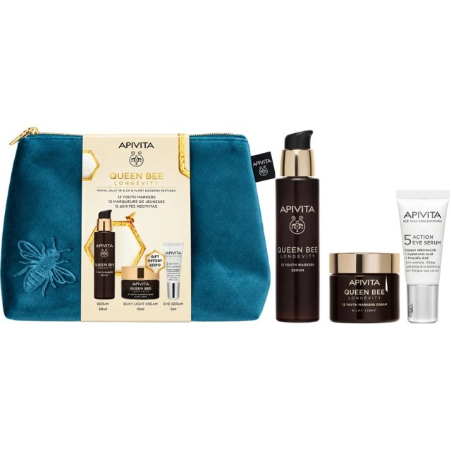 Apivita Promo Queen Bee Longevity Serum, 30ml & Δώρο Silky Light Cr...