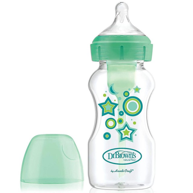 Dr. Browns Options+ Anti Colic Bottle Πλαστικό Μπιμπερό Κατά Των Κολικών Με Φαρδύ Λαιμό & Θηλή Σιλικόνης 0m+, 270ml