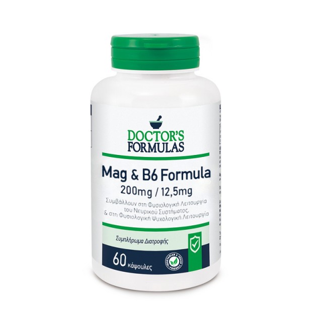 Doctors Formulas Mag & B6 Formula 200mg/12.5mg, 60 Κάψουλες