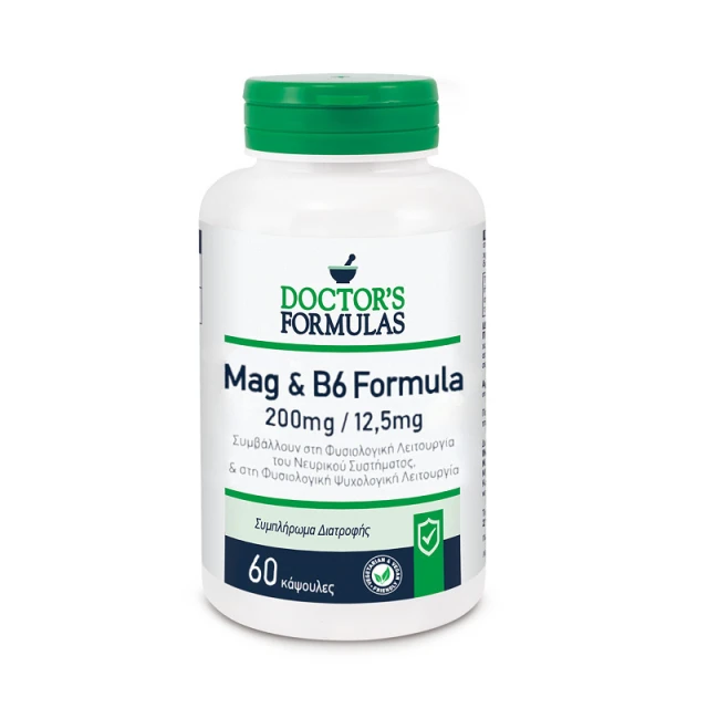 Doctors Formulas Mag & B6 Formula 200mg/12.5mg, 60 Capsules