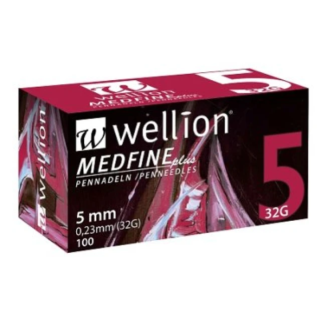 Wellion Medfine plus Insulin Needles, 32G x 5mm, 100pcs