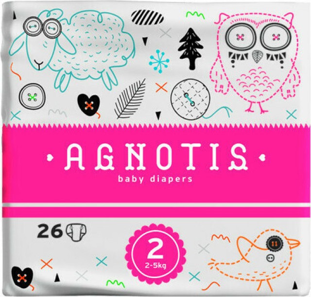 Agnotis Πάνες με Αυτοκόλλητο Baby No. 2 για 2-5kg 26τμχ