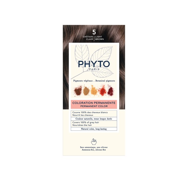 Phyto Phytocolor Μόνιμη Βαφή Μαλλιών 5 Καστανό Ανοιχτό