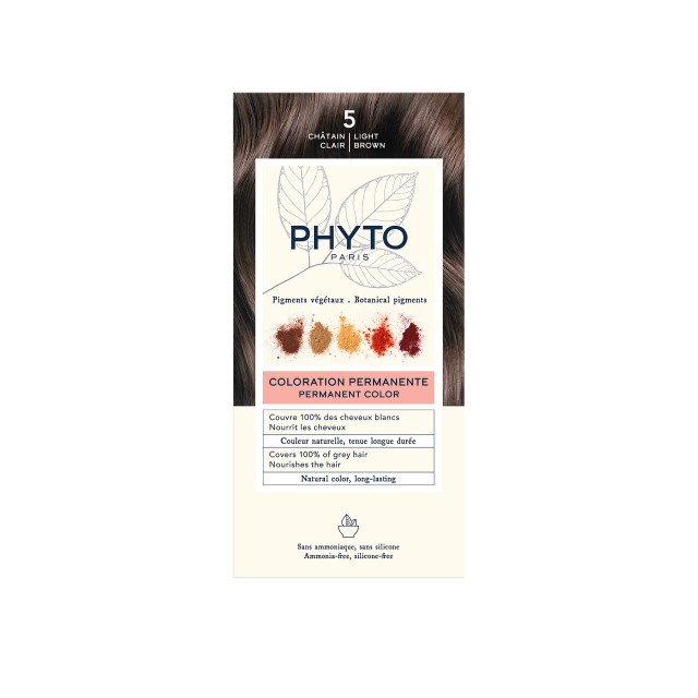 Phyto Phytocolor Μόνιμη Βαφή Μαλλιών 5 Καστανό Ανοιχτό, 1τμχ
