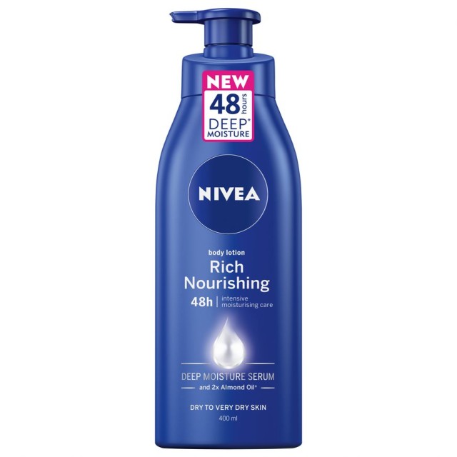 Nivea Body Nourishing Milk Ενυδατικό Γαλάκτωμα Σώματος για Ξηρές - Πολύ Ξηρές Επιδερμίδες Με Αντλία, 400ml