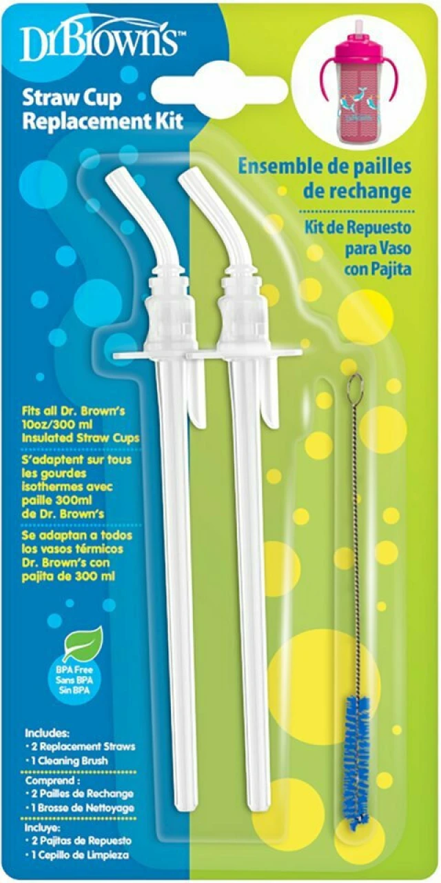 Dr Browns Replacement Straws Transparent Silicone 2pcs
