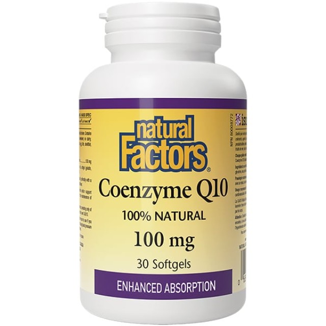 Natural Factors Coenzyme Q10 100mg Συμπλήρωμα Διατροφής με Συνένζυμ...