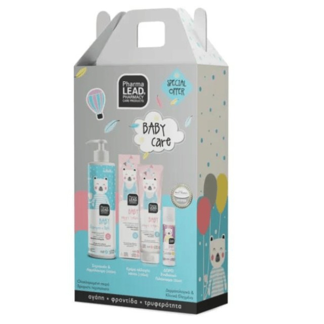 Pharmalead Promo Pack Baby Care με Shampoo & Bath Βρεφικό Σαμπουάν-Αφρόλουτρο, 500ml, Baby Nappy Cream Βρεφική Κρέμα Αλλαγής Πάνας, 150ml & Δώρο Baby Milk Cream Βρεφικό Ενυδατικό Γαλάκτωμα, 20ml, 1σετ