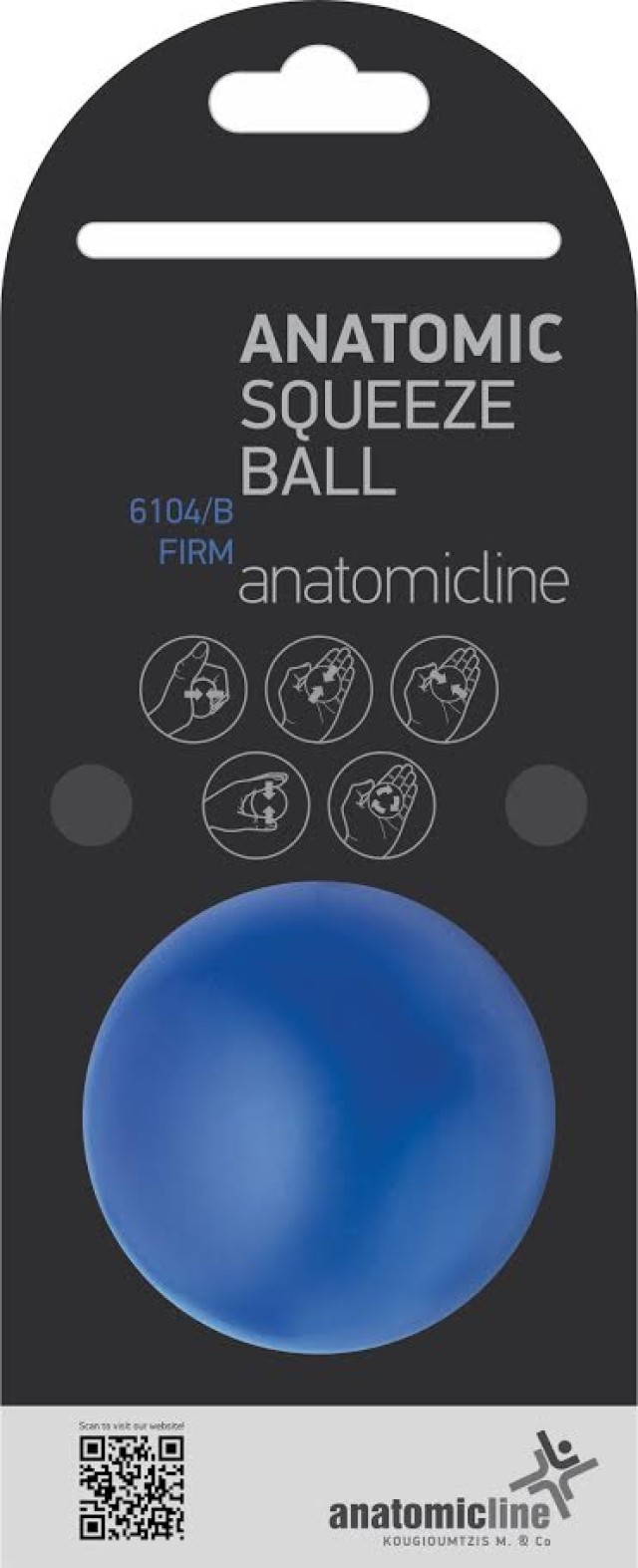 Anatomic Line Squeeze Ball Firm Μπαλάκι Ασκήσεως Χειρός Σκληρό Χρώμα:Μπλέ 1 Τεμάχιο